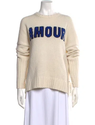 Pre-owned Zadig & Voltaire Merino Wool Graphic Print Sweater In Neutral
