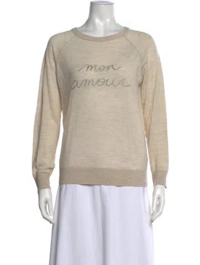 Pre-owned Zadig & Voltaire Merino Wool Graphic Print Sweater In Neutral