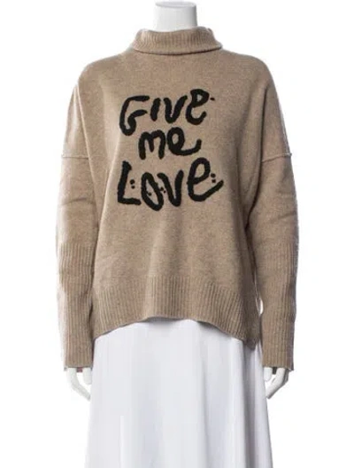 Pre-owned Zadig & Voltaire Merino Wool Graphic Print Sweater In Neutrals