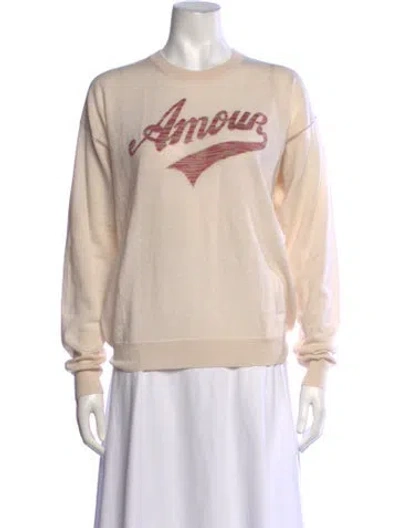 Pre-owned Zadig & Voltaire Merino Wool Graphic Print Sweater In Neutrals