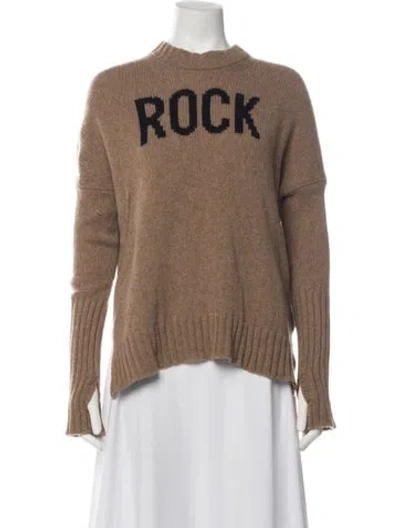 Pre-owned Zadig & Voltaire Merino Wool Graphic Print Sweater In Neutrals