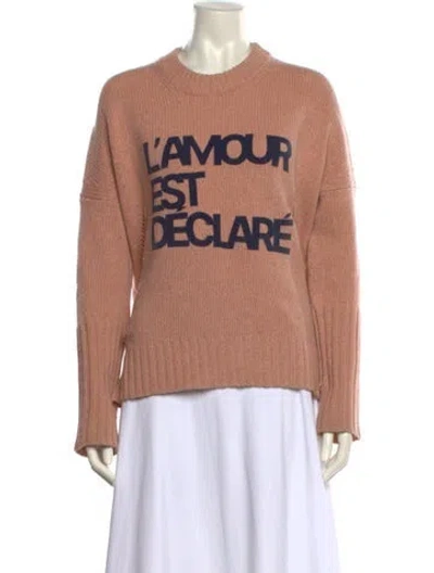 Pre-owned Zadig & Voltaire Merino Wool Graphic Print Sweater In Pink