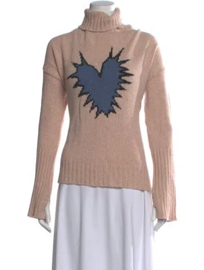 Pre-owned Zadig & Voltaire Merino Wool Graphic Print Sweater In Pink