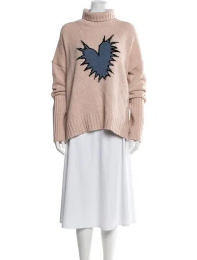 Pre-owned Zadig & Voltaire Merino Wool Graphic Print Sweater In Pink