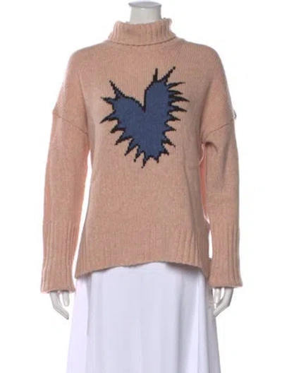 Pre-owned Zadig & Voltaire Merino Wool Graphic Print Sweater In Pink