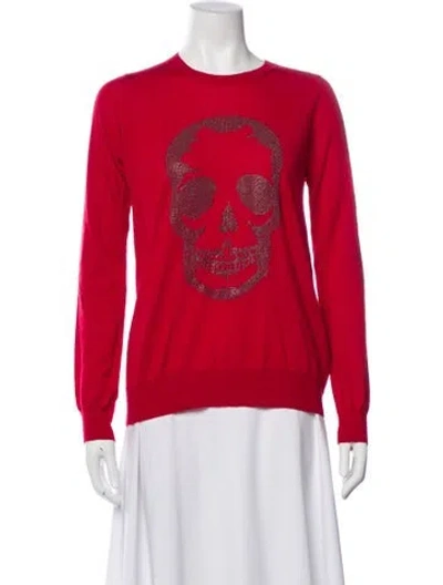 Pre-owned Zadig & Voltaire Merino Wool Graphic Print Sweater In Red