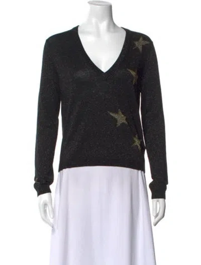 Pre-owned Zadig & Voltaire Merino Wool Graphic Print Sweater W/ Tags In Blue