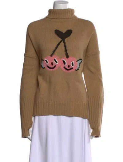 Pre-owned Zadig & Voltaire Merino Wool Graphic Print Sweater W/ Tags In Neutral
