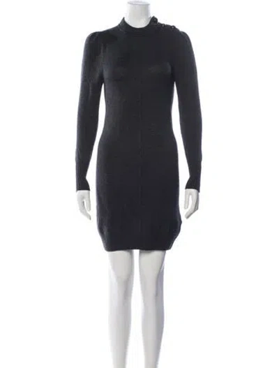 Pre-owned Zadig & Voltaire Merino Wool Knee-length Dress In Gray