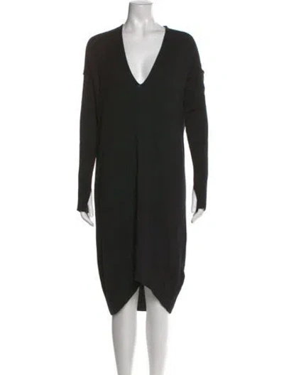 Pre-owned Zadig & Voltaire Merino Wool Midi Length Dress In Black