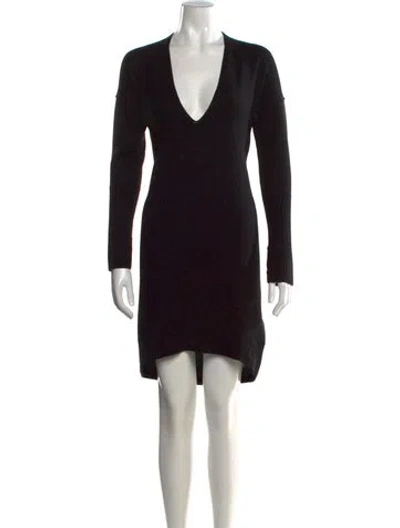 Pre-owned Zadig & Voltaire Merino Wool Mini Dress In Black