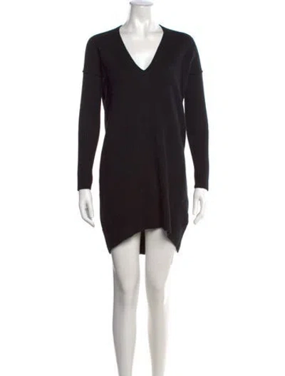 Pre-owned Zadig & Voltaire Merino Wool Mini Dress In Black