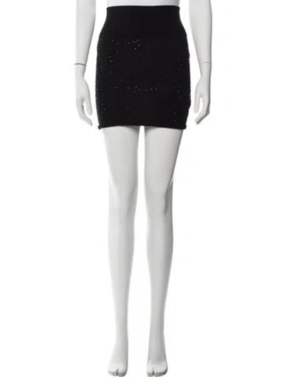 Pre-owned Zadig & Voltaire Merino Wool Mini Skirt In Black