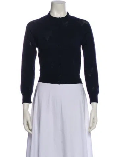 Pre-owned Zadig & Voltaire Merino Wool Mock Neck Sweater In Blue