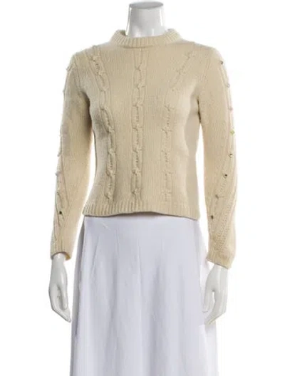 Pre-owned Zadig & Voltaire Merino Wool Mock Neck Sweater In Neutral