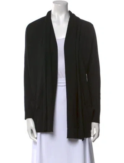 Pre-owned Zadig & Voltaire Merino Wool Open Front Sweater In Black