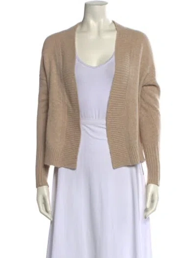 Pre-owned Zadig & Voltaire Merino Wool Open Front Sweater In Brown
