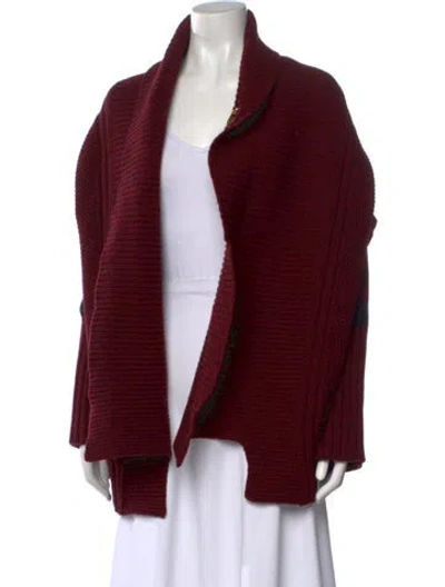 Pre-owned Zadig & Voltaire Merino Wool Open Front Sweater In Red