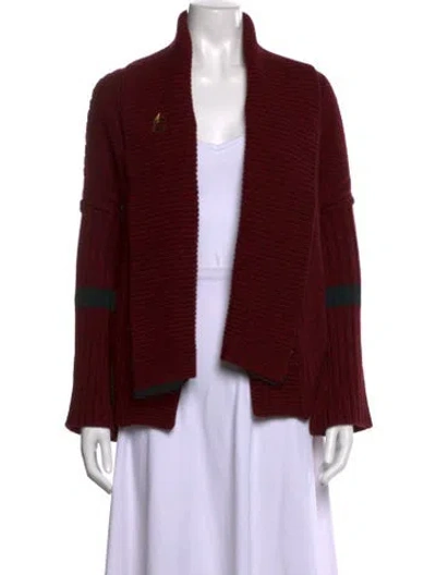 Pre-owned Zadig & Voltaire Merino Wool Open Front Sweater In Red