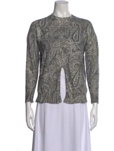 Pre-owned Zadig & Voltaire Merino Wool Paisley Print Sweater In Gray