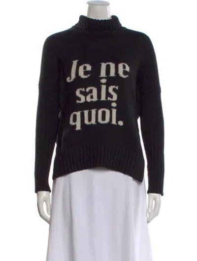 Pre-owned Zadig & Voltaire Merino Wool Plaid Print Sweater In Black