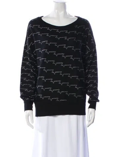 Pre-owned Zadig & Voltaire Merino Wool Printed Sweater In Black