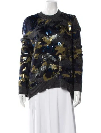Pre-owned Zadig & Voltaire Merino Wool Printed Sweater In Blue