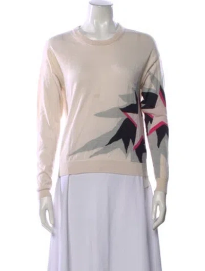 Pre-owned Zadig & Voltaire Merino Wool Printed Sweater In White