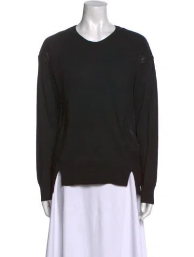 Pre-owned Zadig & Voltaire Merino Wool Scoop Neck Sweater In Black