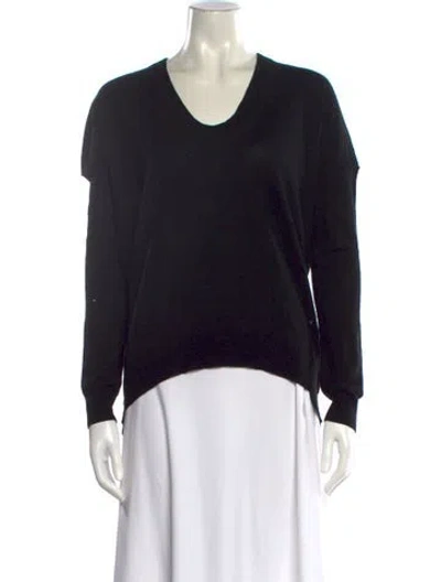 Pre-owned Zadig & Voltaire Merino Wool Scoop Neck Sweater In Black