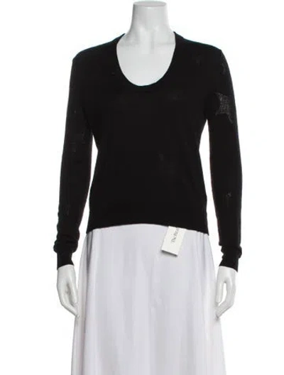 Pre-owned Zadig & Voltaire Merino Wool Scoop Neck Sweater In Black