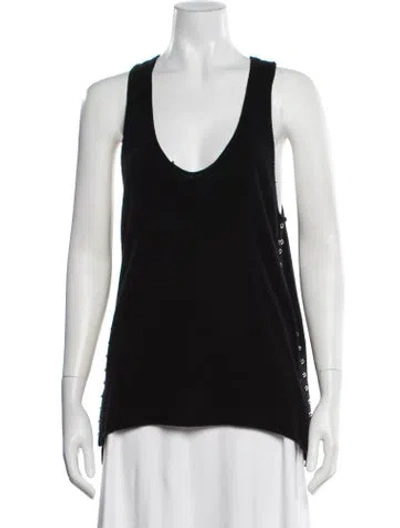 Pre-owned Zadig & Voltaire Merino Wool Scoop Neck Sweater In Black