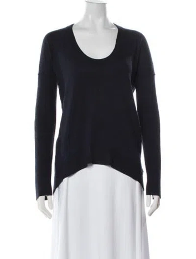 Pre-owned Zadig & Voltaire Merino Wool Scoop Neck Sweater In Blue