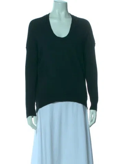 Pre-owned Zadig & Voltaire Merino Wool Scoop Neck Sweater In Green