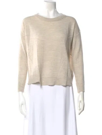 Pre-owned Zadig & Voltaire Merino Wool Scoop Neck Sweater In Neutral