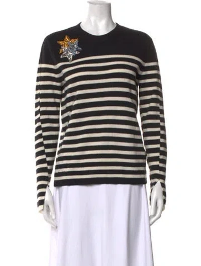 Pre-owned Zadig & Voltaire Merino Wool Striped Sweater In Black