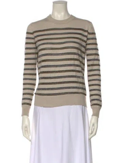 Pre-owned Zadig & Voltaire Merino Wool Striped Sweater In Neutral