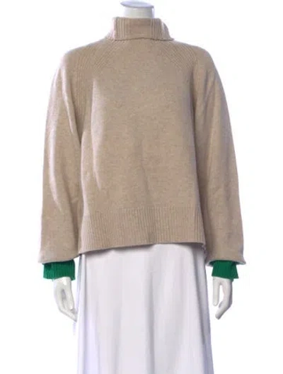 Pre-owned Zadig & Voltaire Merino Wool Turtleneck Sweater In Neutral
