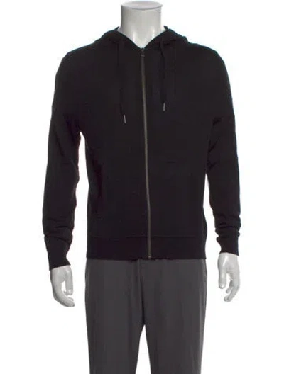 Pre-owned Zadig & Voltaire Merino Wool V-neck Cardigan In Black