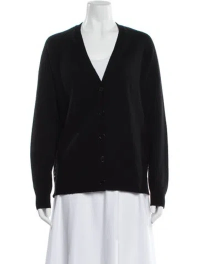Pre-owned Zadig & Voltaire Merino Wool V-neck Sweater In Black
