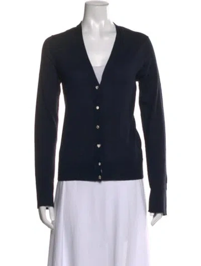 Pre-owned Zadig & Voltaire Merino Wool V-neck Sweater In Black