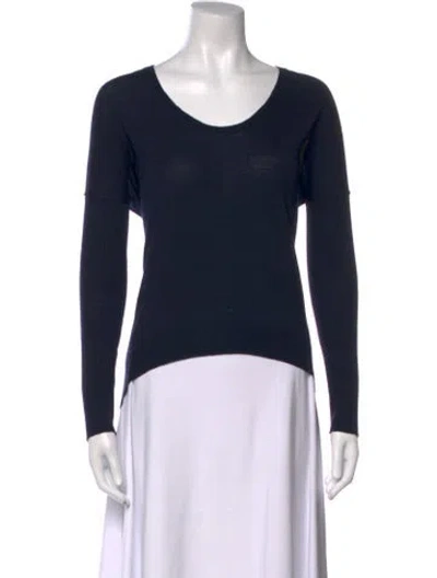 Pre-owned Zadig & Voltaire Merino Wool V-neck Sweater In Blue