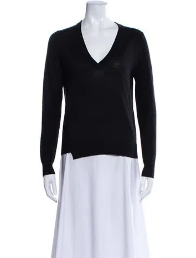 Pre-owned Zadig & Voltaire Merino Wool V-neck Sweater In Gray