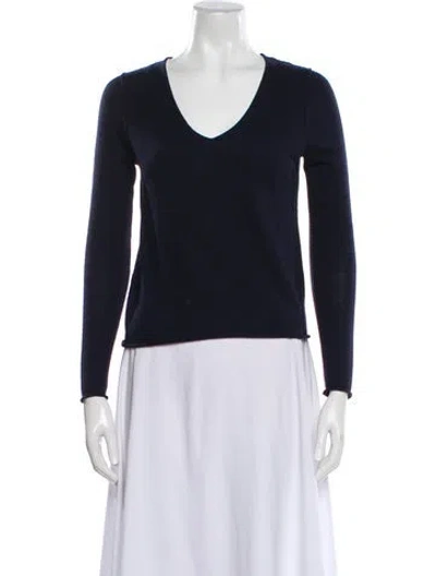 Pre-owned Zadig & Voltaire Merino Wool V-neck Top In Black