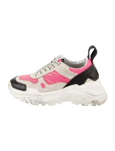 Pre-owned Zadig & Voltaire Mesh Printed Chunky Sneakers In Pink