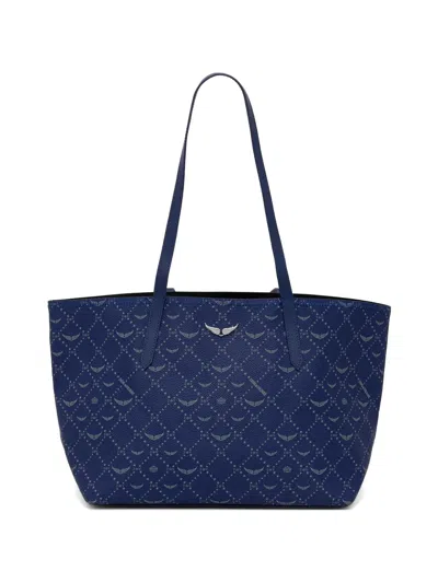 Zadig & Voltaire Metallic-detail Tote Bag In Blue