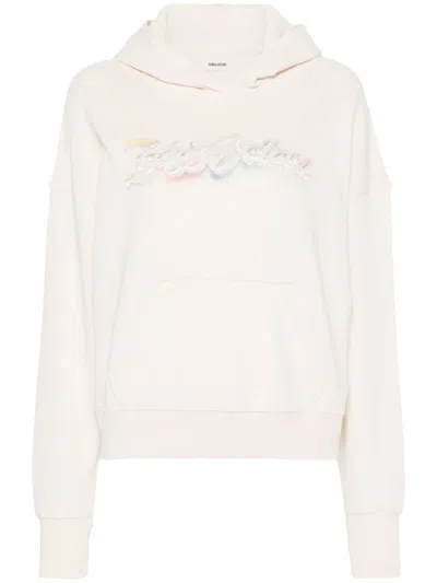 Zadig & Voltaire Mia Logo-print Cotton Hoodie In Pink