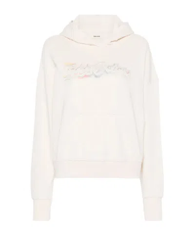 Zadig & Voltaire Mia Logo-print Cotton Hoodie In White