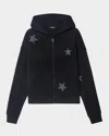 Zadig & Voltaire Knitwear With Hooded Design And Star Embellishments In Black