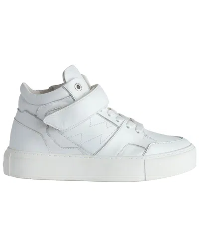 Zadig & Voltaire Mid Flash Chunky Smooth Leather Sneaker In Neutral